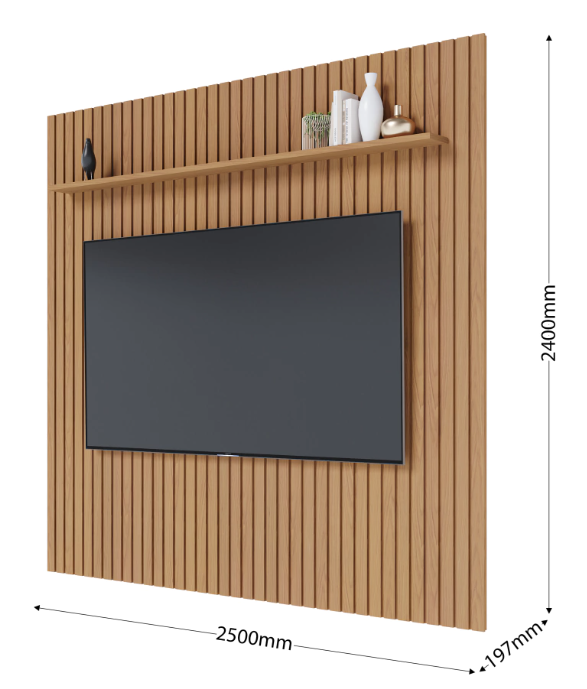 Painel ripado com prateleira inclusa 4 medidas diferentes