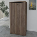 Armário 2 portas com chave Nogal/Preto